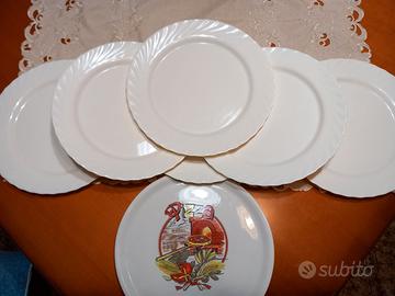 Set di sei piatti piani grandi + pizza