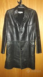 Cappotto uomo mongolo pelle nero. leggi