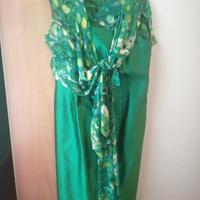 Vestito verde in seta