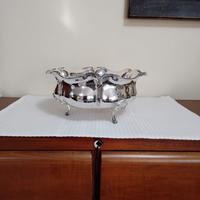 Ciotola centrotavola battuta a mano in silver 