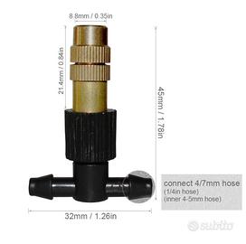 8x Ugello ottone atomizzatore nebulizzatore irrig