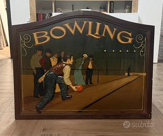 Quadro decorativo vintage “bowling”  in rilievo