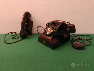 TELEFONO DA TAVOLO E CITOFONO IN BACHELITE NERA