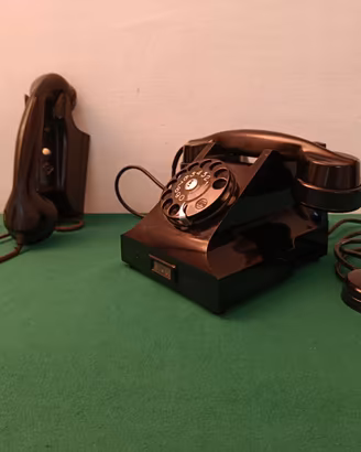TELEFONO DA TAVOLO E CITOFONO IN BACHELITE NERA