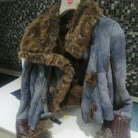 giubbotto tipo montone jeans 