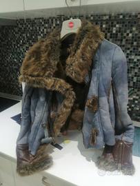 giubbotto tipo montone jeans 