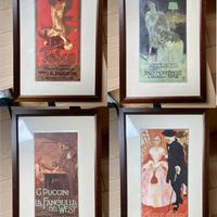 Set 4 Poster Vintage Opere Liriche PUCCINI cornice