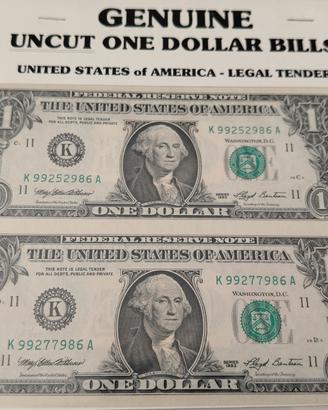 Coppia 2 Dollari Non Tagliati "Il Doppio Dollaro" 