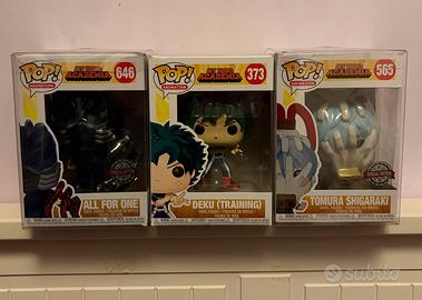 Funko Pop Deku, Shigaraki, All for one+ Protettori