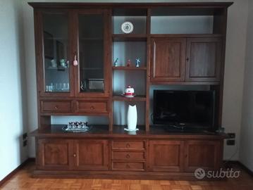 parete attrezzata libreria e porta tv + tavolino