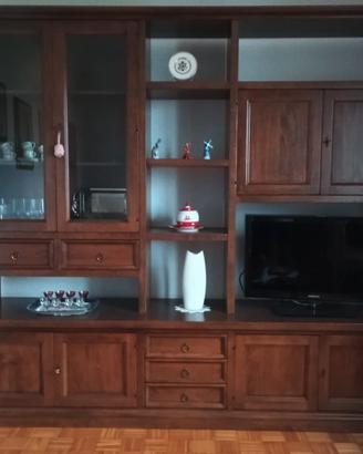 parete attrezzata libreria e porta tv + tavolino