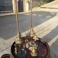 Vintage lampa di olio bronzo