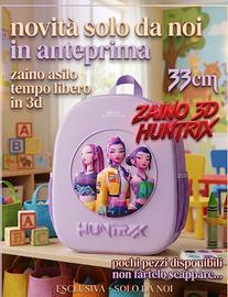 Zaino 3d Huntrix zainetto k-pop demon hunters 