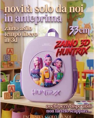 Zaino 3d Huntrix zainetto k-pop demon hunters 