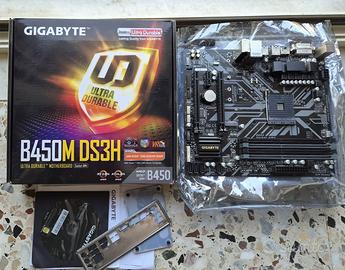 Scheda madre AM4 Gigabyte B450M DS3H in scatola