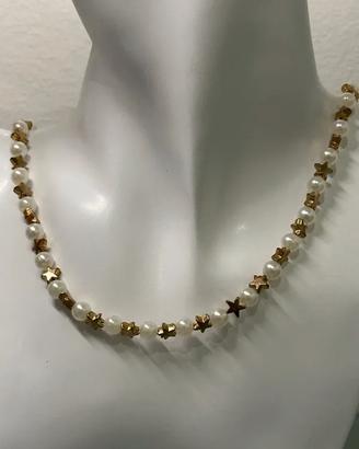 Collana con perle e stelle