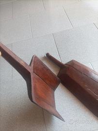 coppia di palette in legno massello devorative