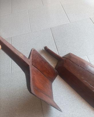 coppia di palette in legno massello devorative