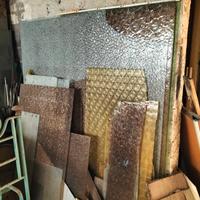 Lastre di vetro vintage decorate e lisce