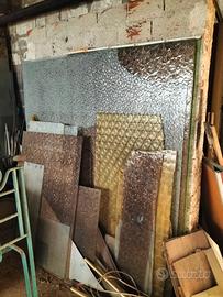 Lastre di vetro vintage decorate e lisce