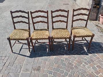 Lotto sedie imbottite. Set sedie vintage 4 pezzi.