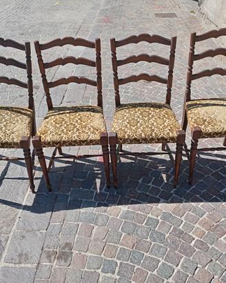 Lotto sedie imbottite. Set sedie vintage 4 pezzi.