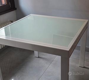 tavolo allungabile 90x90 fino 180 bianco lucido 