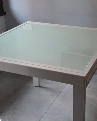 tavolo allungabile 90x90 fino 180 bianco lucido 