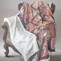 Plaid Caleffi microfibra e ecopelliccia 140x180 cm