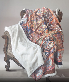 Plaid Caleffi microfibra e ecopelliccia 140x180 cm