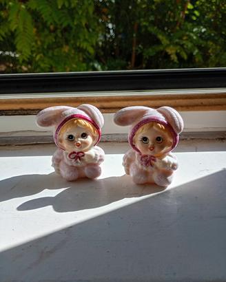 coppia di statuine vintage in ceramica 