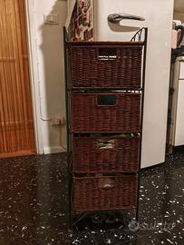cassettiera in vimini