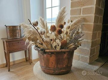 Antico Paiolo in Rame Martellato a mano