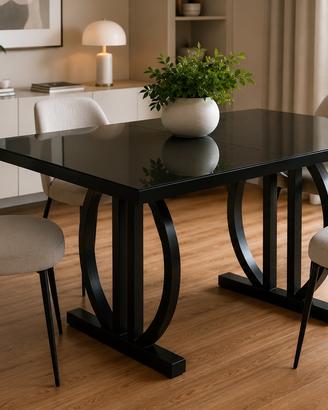 Tavolo moderno nero laccato 160x80 cm