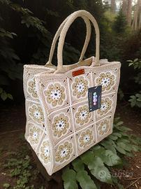 Borsa granny in cotone