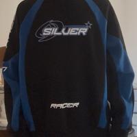 Felpa nera con dettagli blu “SILVER RACER”