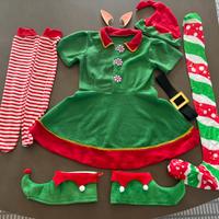 Vestito carnevale natale elfo bambina