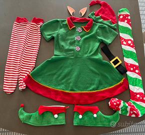 Vestito carnevale natale elfo bambina