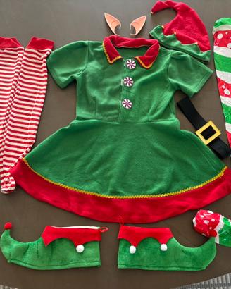 Vestito carnevale natale elfo bambina
