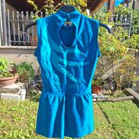 Body danza ritmica bambina TG S / 7 anni blu/turch