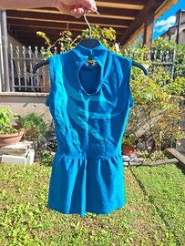 Body danza ritmica bambina TG S / 7 anni blu/turch