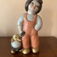 Ceramica Thun Bambina con anatra h.22