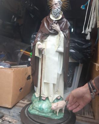statua sacra antica in cartapesta 