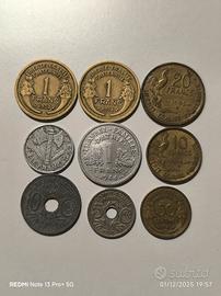 Lotto 9 moneta antiche della Francia 