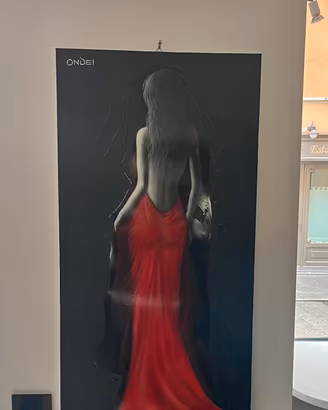 QUADRO MANUEL ONDEI – DONNA CON ABITO ROSSO 