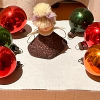 Addobbi natale vintage palline e angelo