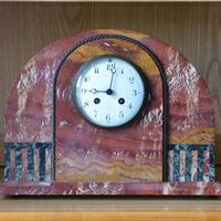 Orologio Trittico (parigina) in marmo rosso