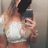 Crop top rigato Shein con scollo a barchetta