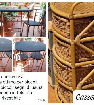 Cassettiera+tavolino con due sedie 