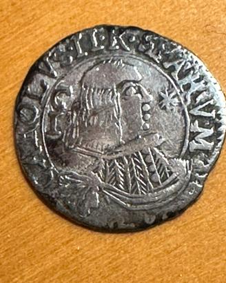 Raro Reale in Argento 1694 -CA-variante di busto